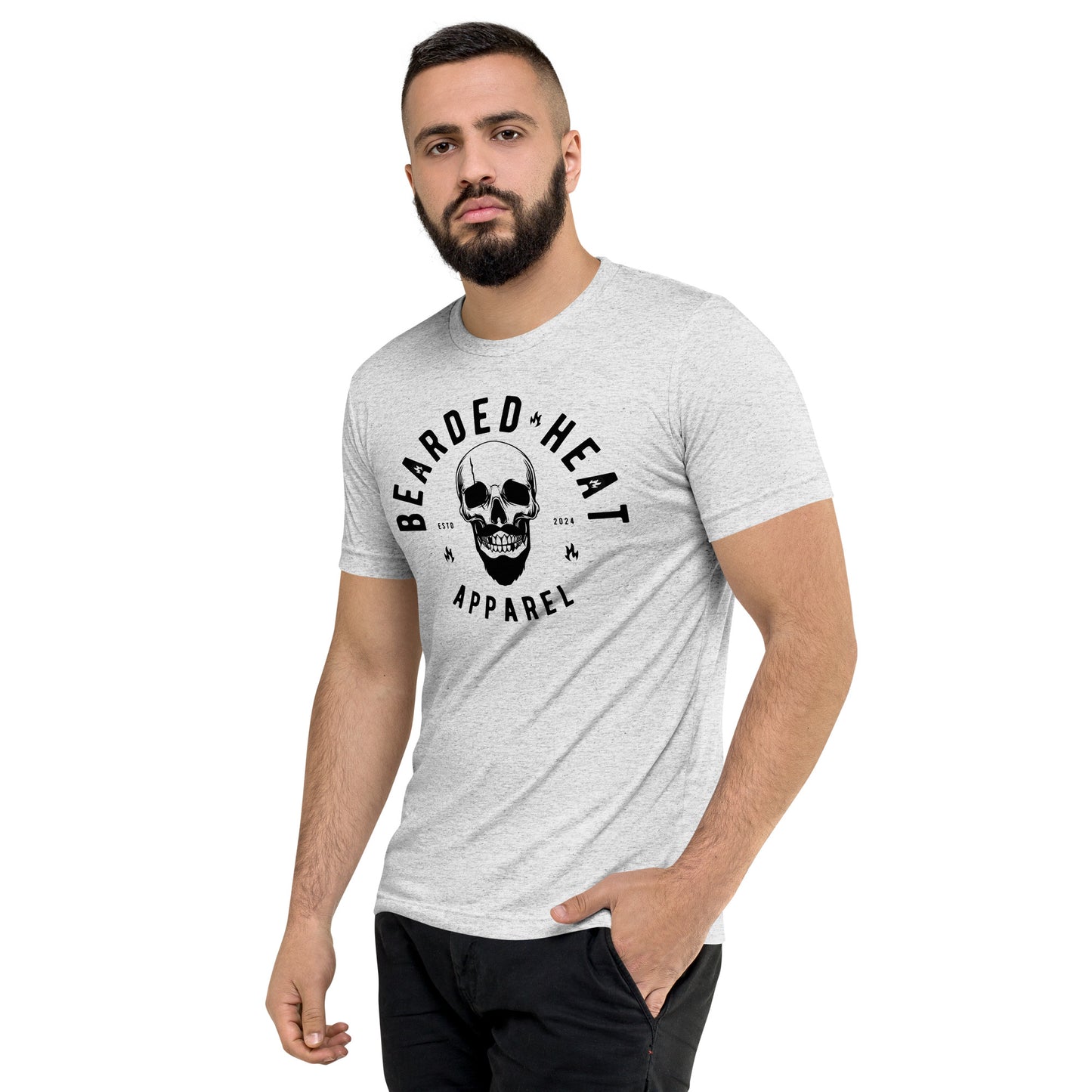 Ghost Lightweight Fitted T-Shirt in White Flek